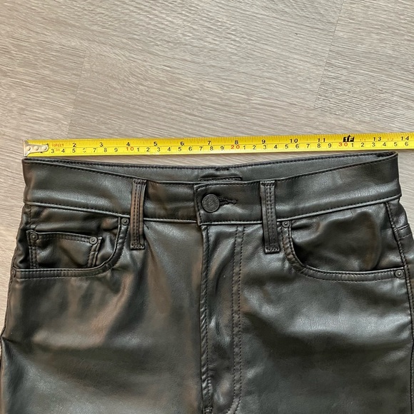 Mother Faux Leather High-Waisted Rider Ankle Women’s Size 27 Black Cropped Pants - Picture 14 of 16